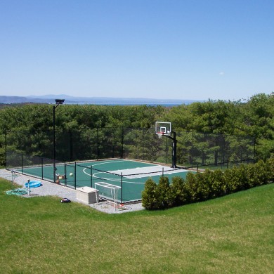 A Sport Court basketball surface half-court in South Burlington.
